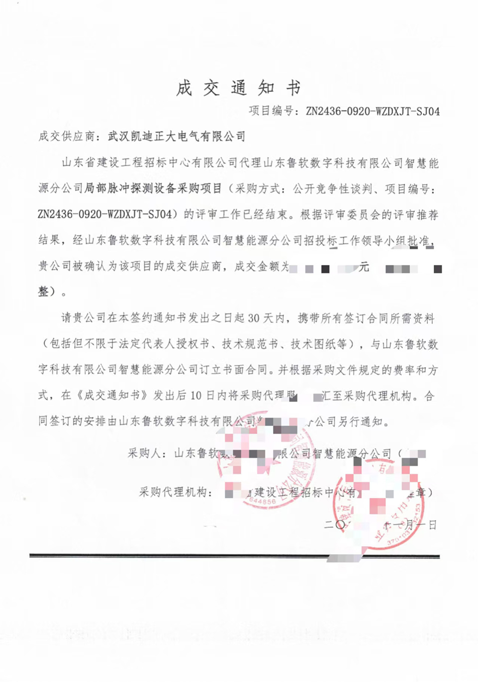 <strong>恭喜凱迪正大中標(biāo)山東某公司局部脈沖采購項目</strong>